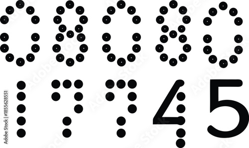 Braille Number Sequence for Education and Accessibility, Tactile Numeric Learning Concept for Inclusive Teaching, Special Education, Typography, Literacy Awareness, and Assistive Communication