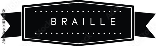 White-background Braille banner, clean minimal design, tactile letters and symbols, accessible education, readable typography, modern flat layout, inclusive communication, instructional graphic, user-