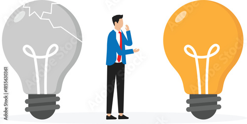 Found a brilliant idea, starting business or solving problem,finding successful strategy or growth plan concept
