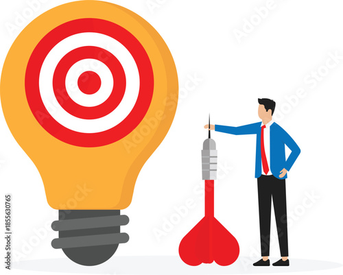 Accuracy in setting goals,successful idea and achieving high results, business career for searching for opportunities
