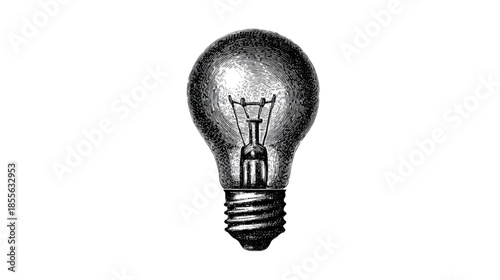 Light Bulb With Filament Inside Isolated on transparent background.