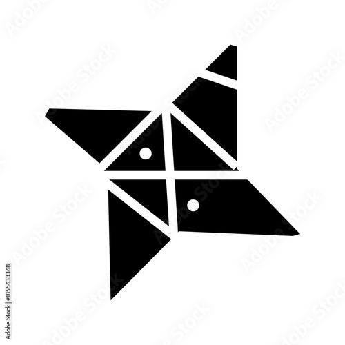 origami shuriken glyph icon illustration vector