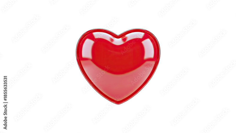 Fototapeta premium 3D Red Heart Icon on transparent background