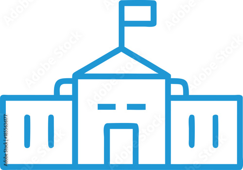 An icon that represents a public or governmental institution with a flag.