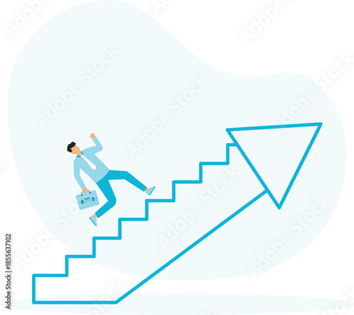 The ladder of success and desire and motivation for high results, achieving goals and heights in work, using new opportunities for growth and business development