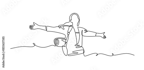 Single line drawing of a woman doing exercise Continuous line drawing,fitness, pilates, athletics, strength, athletic, asana, athlete, woman, man, gym, stretching, sexy body workout.