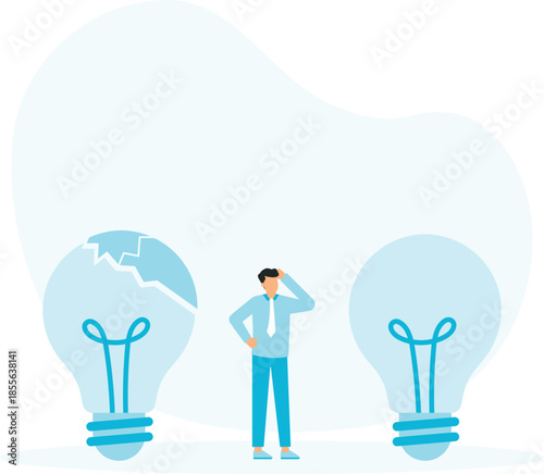 Found a brilliant idea, starting business or solving problem,finding successful strategy or growth plan concept
