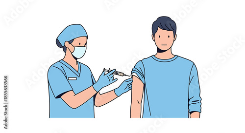 A healthcare professional administers a vital injection to an adult patient, emphasizing the critical importance of vaccination for public health and disease prevention