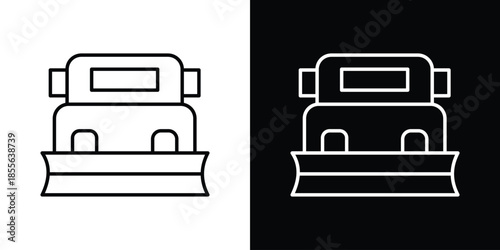 Snowplow icon. Black illustration isolated for graphic and web design.
