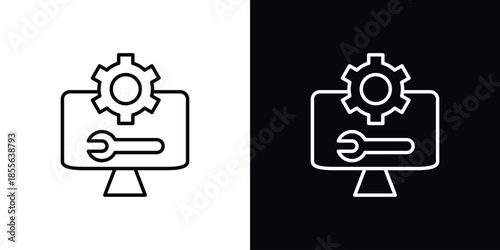 Software Engineering icon. Black illustration isolated for graphic and web design.