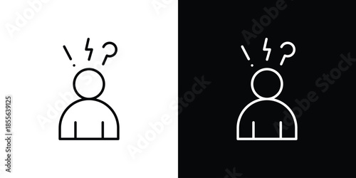 Stress icon. Black illustration isolated for graphic and web design.
