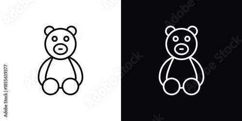 Teddy bear icon. Black illustration isolated for graphic and web design.