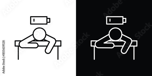 Tired person icon. Black illustration isolated for graphic and web design.