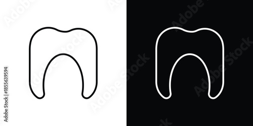 Tooth icon. Black illustration isolated for graphic and web design.