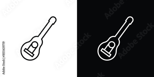 Ukulele icon. Black illustration isolated for graphic and web design.