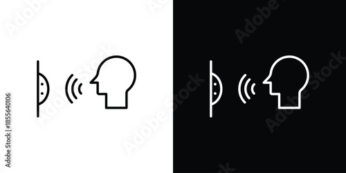 Voice control icon. Black illustration isolated for graphic and web design.