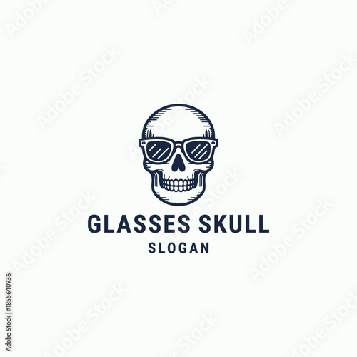 Glasses skull logo vector icon illustration