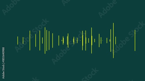 lines audio wave visualisation with transparent background, audio sound waveform spectrum animation, line digital minimalist sound wave animation with