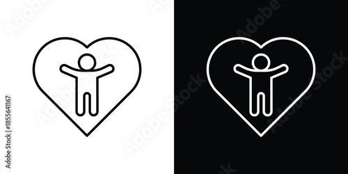 Wellness icon. Black illustration isolated for graphic and web design.