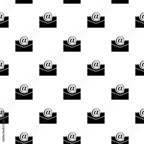 Mail envelope seamless pattern isolated on white background