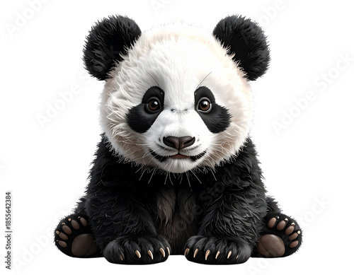 giant panda isolated on white