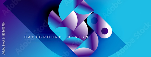Abstract fluid shapes, vibrant blue purple gradient. Modern design elements create dynamic visual impact. Background text reads background design.