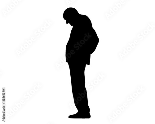 silhouette of grandfather, vector illustration
