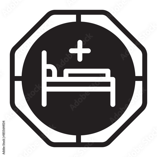 hospital sign glyph icon