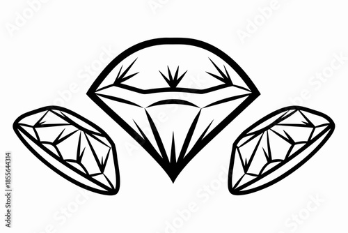 Three diamond outlines on a white background