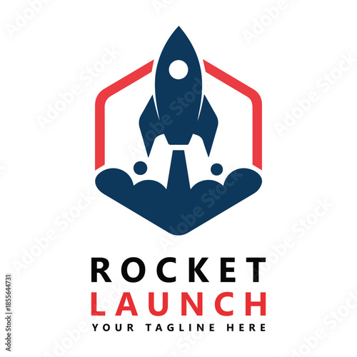 Rocket launch logo startup launching new business concept logo template