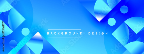 Abstract blue gradients form flowing shapes. Modern design elements create dynamic visual texture. Background suggests technology, innovation.