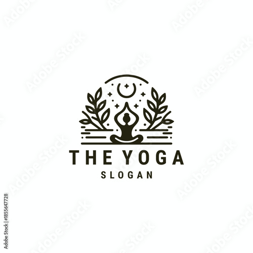 Yoga logo vector icon illustration style