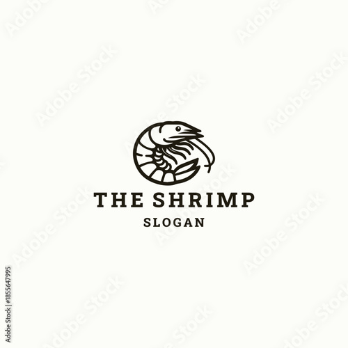Shrimp logo vector icon illustration style