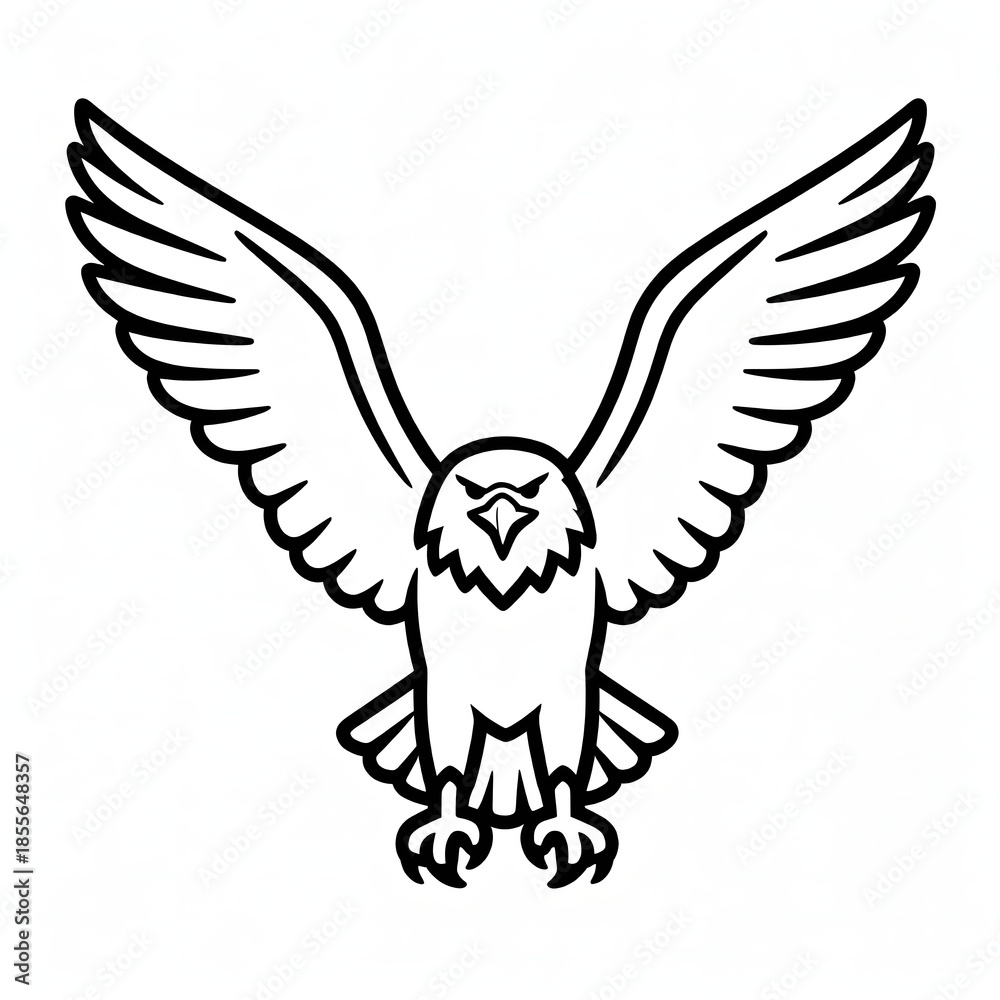 Obraz premium Majestic eagle with wings spread wide in fierce stance