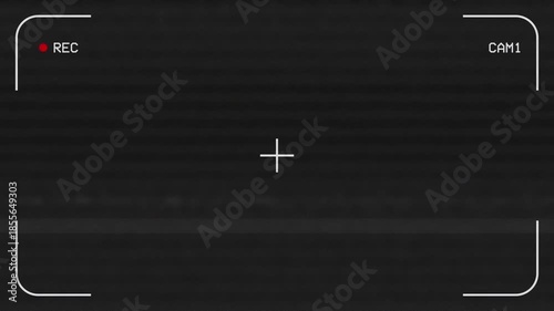 CCTV Camera recorder screen overlay on black background 4K