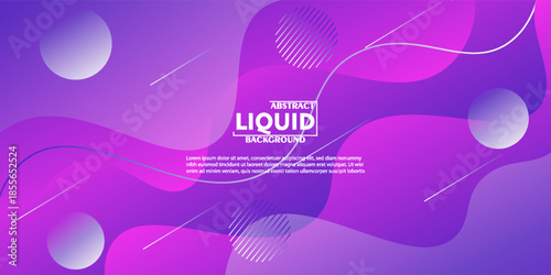 Modern geometric business banner design in liquid purple. Creative banner design with waves and lines for template. Vector Eps10
