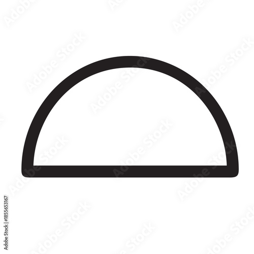 This minimalist half circle vector features a flat design with sharp precision. Perfect for abstract compositions, it brings a sense of balance and modern simplicity to any creative project.