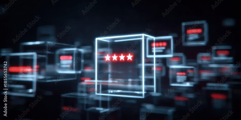 Fototapeta premium Interface mockup highlighting client star rating feedback and streamlined service review satisfaction