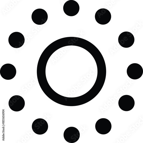 Brightness icon, Sun button sign, Light interface symbol, Contrast illustration, Display Saturation pictogram Vector illustration