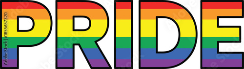 Rainbow Pride Typography Text Design