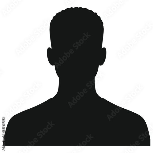 Silhouette of male head and shoulders portrait
