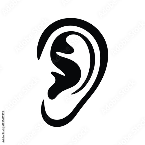 Silhouette of human ear icon