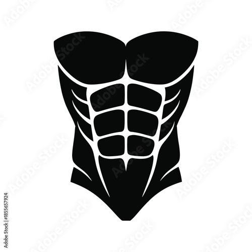 Black silhouette of a muscular male torso