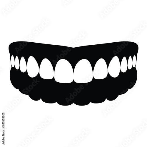 Black and white silhouette of smiling teeth