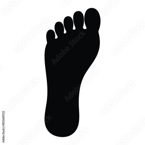 Black silhouette of human foot bottom view