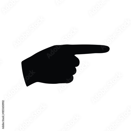 Silhouette of hand pointing right direction