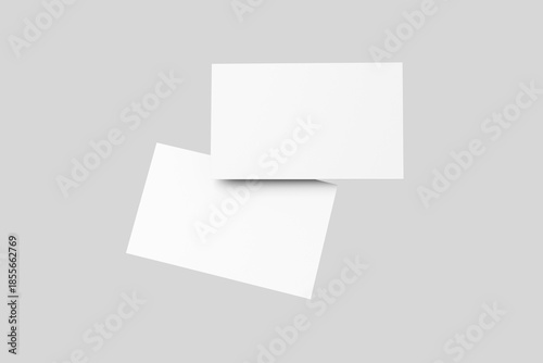 Blank business card mockup with floating overlapping cards isolated on white background