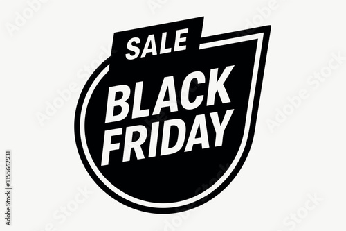 Black Friday Sale Badge Minimal Black and White Illustration
