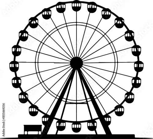 iconic ferris wheel silhouette vector illustration