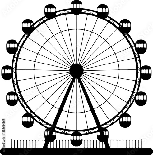 iconic ferris wheel silhouette vector illustration